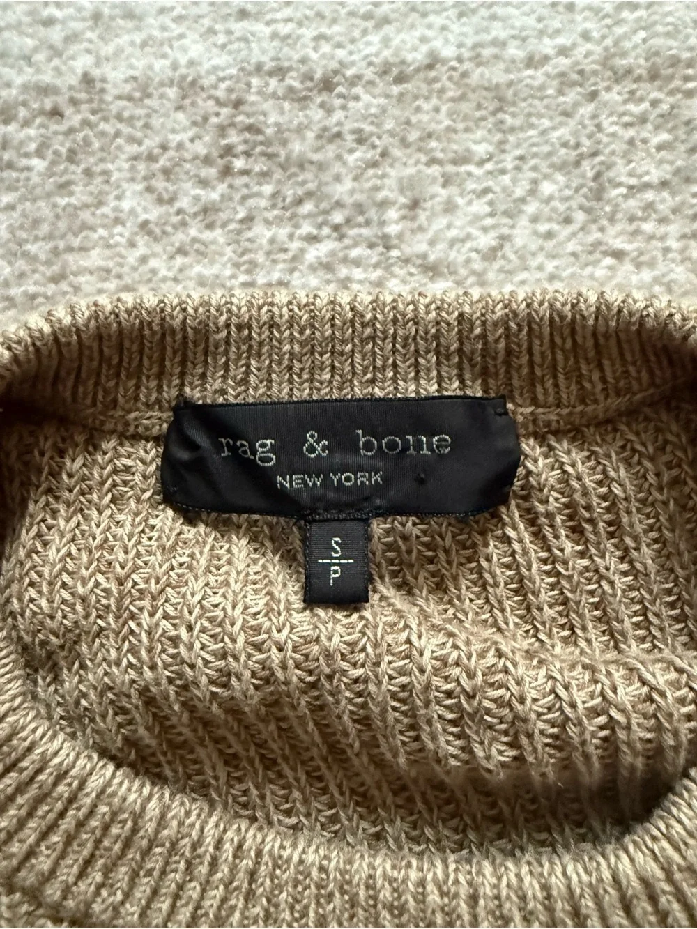 Men's Rag & Bone Crewneck Sweater in Light Brown Small